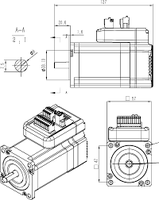 Moteur pas à pas hybride intégré JMC IHSS57-36-20 2 phases Nema23 2Nm 5A Canopen Modbus en boucle fermée 36VDC 1000 lignes Encodeur 8mm 1