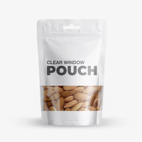 Sac en papier kraft refermable personnalisé écologique pour gommage corporel, sel de bain, emballage autoportant, sac en plastique avec fenêtre transparente