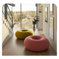 Canapé rond Donut, fauteuil de loisirs modulaire créatif et artistique, en PU, vente en gros personnalisée OEM pour projets hôteliers et de clubs