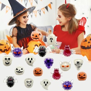 Nouveauté 2026 Jouet de décompression créatif à presser en caoutchouc, avec mini-billes, type bulle, motif Lala Ghost Pumpkin Halloween - Product Image 1