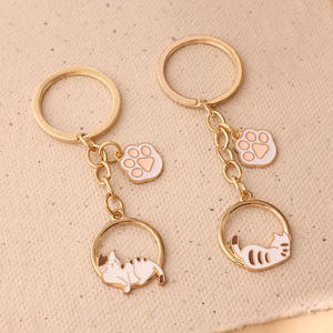 Llavero con Diseño <span class=keywords><strong>de</strong></span> Gatos Perezosos <span class=keywords><strong>de</strong></span> Dibujos Animados, Colgante <span class=keywords><strong>de</strong></span> Regalo, Adorable Llavero <span class=keywords><strong>de</strong></span> Gatitos, Accesorios <span class=keywords><strong>de</strong></span> Llavero Dorado - Product Image 1