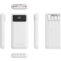 Batterie externe portable en alliage d'aluminium à quatre câbles, 10000 mAh, haute qualité, charge rapide 37 W, grande capacité