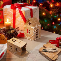 Boîte à bonbons en papier kraft de style nouveau pour Noël, boîte à biscuits, boîte à pâtisserie, emballage cadeau transfrontalier