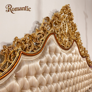 Роскошный набор для кровати из массива дерева в европейском стиле, деревянные резные тканевые пуговицы, элегантный дизайн, каркас для кровати - Product Image 4