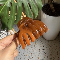 Yuxi Wholesale Pince à cheveux en plastique moyenne, forme citrouille, style français élégant, pour l'arrière de la tête, pour femmes, usage quotidien