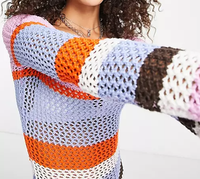 Robe d'été en crochet pour femme de créateur Robes maxi creuses multicolores pour femmes