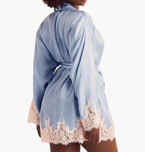 Robe en satin de haute qualité pour femmes, robe de chambre en dentelle, kimono de luxe, nuisette élégante, pyjama <span class=keywords><strong>femme</strong></span>, robes de bain sexy, vêtements de nuit pour femmes - Product Image 2