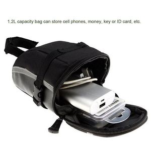 BSCI Factory Waterproof Bike Bag <b>Back</b> Seat Pouch Cycling PU Saddle Bag Tools Pocket <b>Pack</b> with Reflective Stripes - Product Image 4