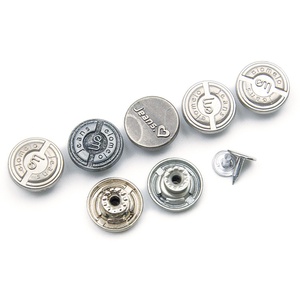 Metal Snap <b>Buttons</b> Round Embossed Logo Nickel-Free Classic Style for Jeans - Product Image 1