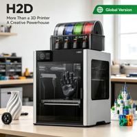 Imprimante 3D CoreXY à double buse multi-matériaux Bamboo H2D, version globale en stock, fournisseur en gros pour l'impression professionnelle