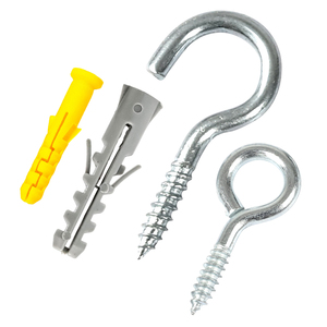 10 ensembles/sac Cheville murale en plastique avec vis à œillet, vis à anneau autotaraudeuse pour suspension, chevilles d'expansion en plastique M5 M6 - Product Image 2
