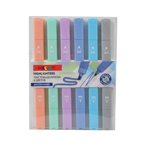 6 stylos surligneurs double face Macaron <span class=keywords><strong>Pastel</strong></span> avec pointe biseautée souple et pointe fine, sans bavure, pour étudiants - Product Image 4