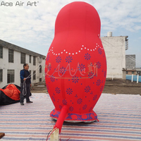 Vente en gros de poupée gonflable en porcelaine matriochka, modèle de conception pop-up pour les fêtes de vacances en plein air, accessoire de souffleur d'air