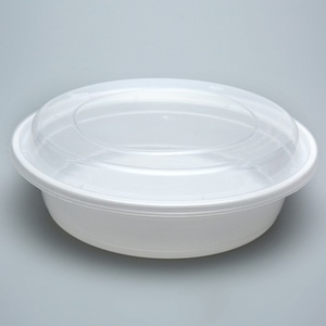 Bol jetable en plastique PP moulé en pulpe Zhongxing, blanc et noir, pour la restauration, compatible micro-ondes, vente en gros, pour la préparation de repas à emporter - Product Image 1