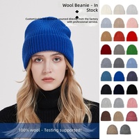 Bonnet décontracté unisexe en 100 % laine, style européen et américain, automne/hiver, taille extra-large, épais, tricoté, prêt pour l'exportation transfrontalière