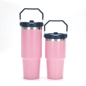 20oz 30oz Large Tumbler Handle 304 Stainless Steel Vacuum Insulated Eco-Friendly Mug Lid Travel <b>Thermos</b> 6 Hours Boiling Water - Product Image 1