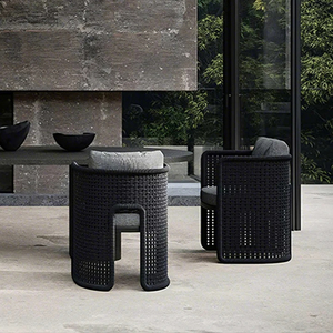 Ensemble de salle à manger en corde pour jardin, table et chaises, ensemble de chaises de salle à manger d'extérieur en corde - Product Image 1