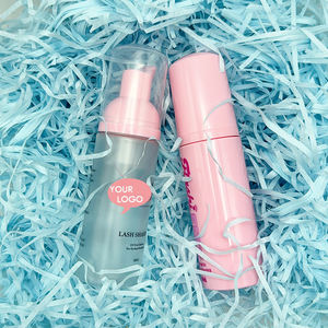 Kit de Champú Vegano para Extensiones de Pestañas de Marca Privada, Limpiador en Espuma con Cepillo, Limpiador Certificado para el Cuidado de las Pestañas - Product Image 1