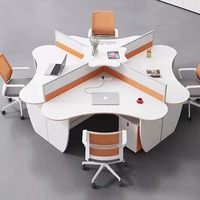 Bureau oblong moderne et créatif pour 4/6 personnes, poste de travail pour employés, chaise de bureau, vente directe, PVC, modulable