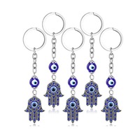 Vente chaude porte-clés turc pendentif métal bleu oeil en alliage de zinc mauvais œil porte-clés
