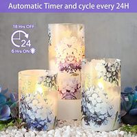Bougies sans flamme Hortensia Bleu Violet avec télécommande, flamme 3D écologique, pour Diwali, mariage, demande en mariage, décoration de table