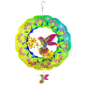 Tourniquet à vent Art Déco en acier, 12 pouces, cinétique, rouge, en forme d'animal, finition brossée, à suspendre pour la décoration de la cour et du jardin - Product Image 1