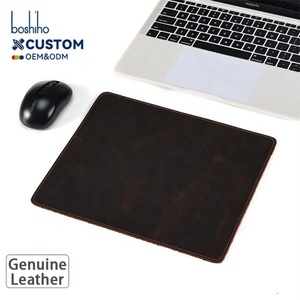 Custom Logo Anti-Slip Wear-Resistant Crazy Horse Leather Business <b>Mouse</b> <b>Pad</b> Non-Slip Smooth Surface Office & <b>Gaming</b> Mousepad - Product Image 1