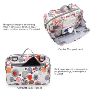 Bolsa de pañales impermeable con estampado, bolsa colgante para cochecito de bebé con correa de hombro curvada para almacenamiento en el hogar, primavera 2024 - Product Image 2