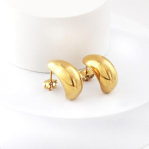 18k Gold Plated Accessories Women <b>Fashion</b> Jewelry <b>Earrings</b> Stainless Steel Colored Waterproof C <b>Hoop</b> <b>Earrings</b> - Product Image 3