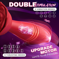 Vibromasseur anal télescopique Sharp Flower pour hommes et femmes, à vibrations puissantes, silencieux, avec télécommande via application, portable, pour utilisation en extérieur
