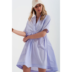 Vestido de corte alto-bajo con cintura imperio en color lila - Product Image 1