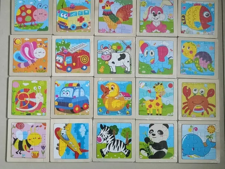 40 Desain 2022 Anak-anak Kayu Pendidikan Hewan Jigsaw Puzzle Game untuk Balita Anak-anak Belajar Mainan