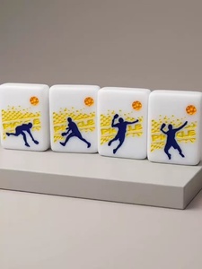 Juego de Mahjong Americano de Una Sola Capa, Blanco, 160 Fichas, Acrílico de Lujo, Portátil, para Entretenimiento - Product Image 4