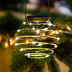 Solar Spring Wire <b>Led</b> <b>Light</b> String 20Leds Iron Outdoor Lantern With <b>Light</b> Sensor - Product Image 1