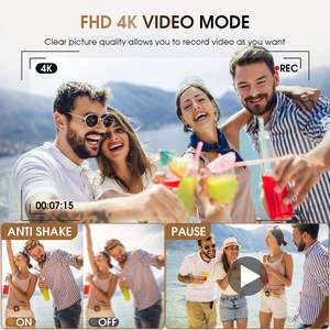 กล้องดิจิตอลย้อนยุคพร้อมด้ามจับหนังพรีเมียม 4K 68MP CMOS F1.22 f=3.37 มม. โฟกัสอัตโนมัติ ซูมกำลังสูง 16 เท่า กล้องวีล็อกสำหรับนักเรียน - Product Image 4