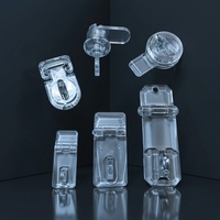 Organisateur de cosmétiques en acrylique transparent avec bouton, fermoir transparent à pression pour étui de rangement de maquillage, mini fermoir à bascule multi-tailles