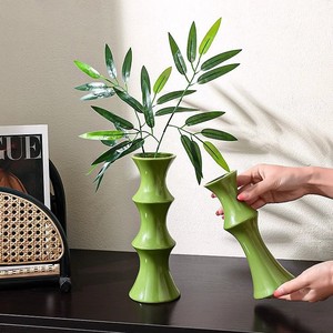 Vase en céramique de bambou vert, grande taille, nouveau style chinois, décoration d'intérieur - Product Image 3