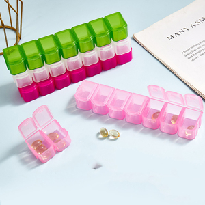 JUXINDA Pilulier Boîte à médicaments hebdomadaire avec double couche <span class=keywords><strong>pour</strong></span> supplément vitaminé matin nuit Étui de rappel de médicaments - Product Image 3