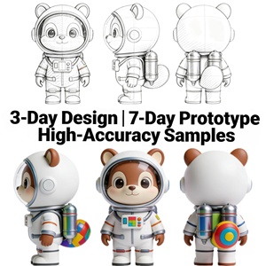 Ornamento a forma di orso spaziale personalizzato all'ingrosso, giocattolo a forma di animale, astronauta cartone animato, processo di produzione basato su <span class=keywords><strong>disegni</strong></span> e campioni - Product Image 2