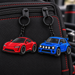Porte-clés de voiture personnalisés en PVC, porte-clés automobiles en caoutchouc souple 3D avec couches en relief - Product Image 3