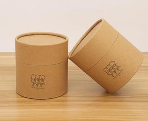 Personnalisé Imprimé rond kraft brun artisanal petit Vide tube D'emballage en papier en rouleau - Product Image 3
