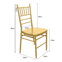 Meilleures Chaises de Mariage Style Chiavari en Fer Doré Éclatant pour Événements Modernes Extérieurs, Hôtels et Banquets Disponibles en Gros