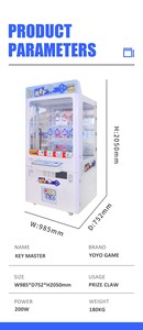 Golden Key <span class=keywords><strong>Master</strong></span> 15 places gagnantes Machine à griffes de type arcade avec accepteur de pièces, version anglaise, pour la distribution de poupées, yoyo métallique YYG-LP04 - Product Image 2