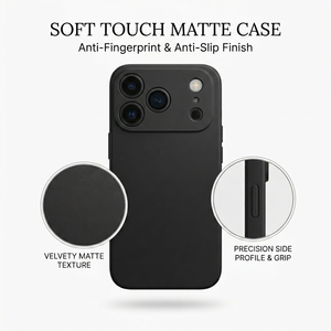 Coque de <span class=keywords><strong>téléphone</strong></span> chic en TPU mat pour iPhone 17 Pro Max, antidérapante, antichoc, toucher doux, anti-traces de doigts, fine, pour l'arrière du <span class=keywords><strong>téléphone</strong></span> - Product Image 3