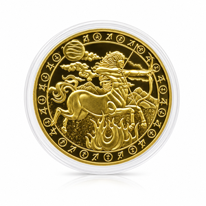 Moneta commemorativa 3D in oro a rilievo con 12 segni zodiacali classici greci 2026, mitologia, con custodia - Product Image 6