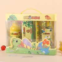 Coffret Cadeau Papeterie pour Élèves de Primaire – Ensemble Bouilloire et Fournitures Scolaires Thème Astronaute, Fusée et Espace – Cadeau d'Apprentissage pour Enfants – Dessin Animé