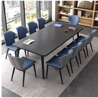 Table de conférence carrée moderne de haute qualité, solide et de grande taille, avec chaises assorties, pieds en acier inoxydable anti-corrosion, table à six pieds