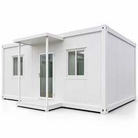 Unité de clinique modulaire en conteneur avec entrée vitrée et auvent, station médicale portable pour les zones éloignées et les services de santé sur site