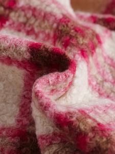 Cute Baby Girl Korean Winter Warm Long Printed Check Padded Coat Wine Red Bow Decorative Button Design with Beret for <strong>Toddler</strong> - Product Image 5