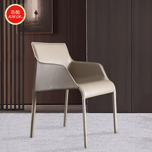 كرسي طعام مانهاتن من الجلد مع مسند للذراعين، مناسب للاستخدام في متعدد الأماكن، أثاث لغرفة الطعام - Product Image 1